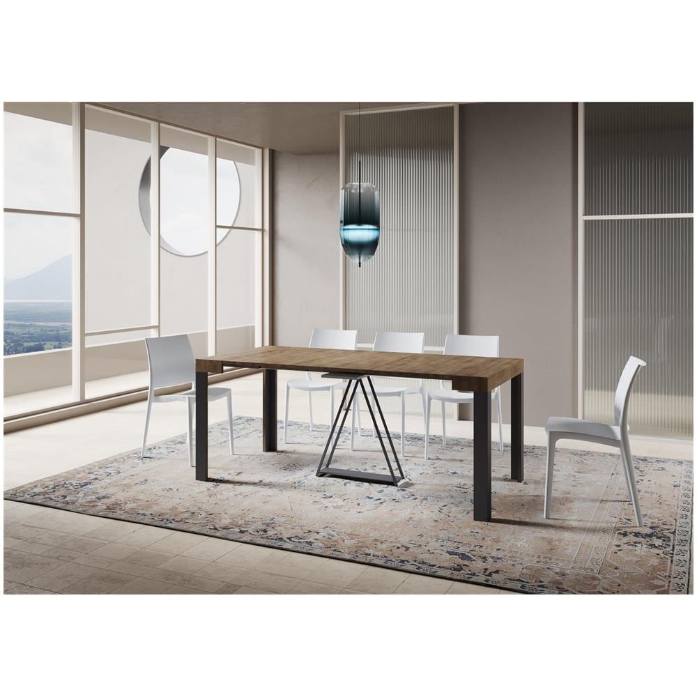 Consolle allungabile 90x40/196 cm Tarax Small noce telaio antracite - Foto 3