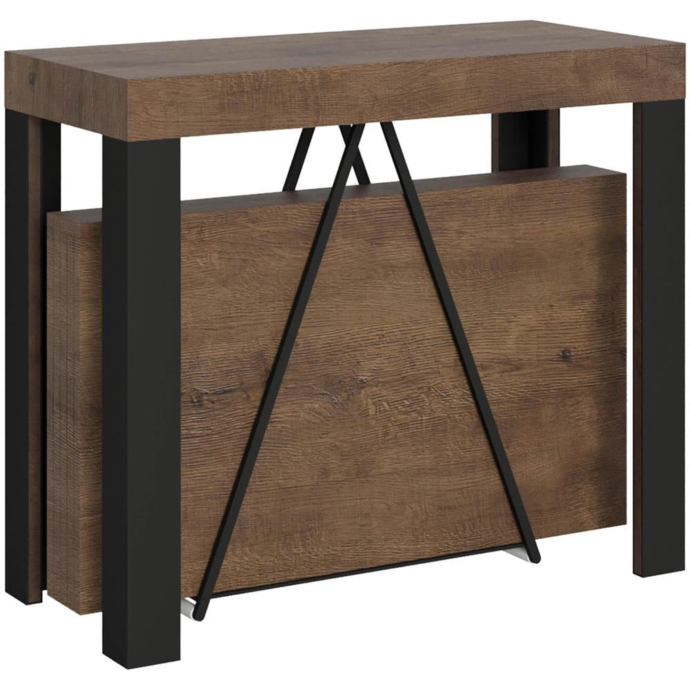 Consolle allungabile 90x40/196 cm Tarax Small noce telaio antracite - Foto 1