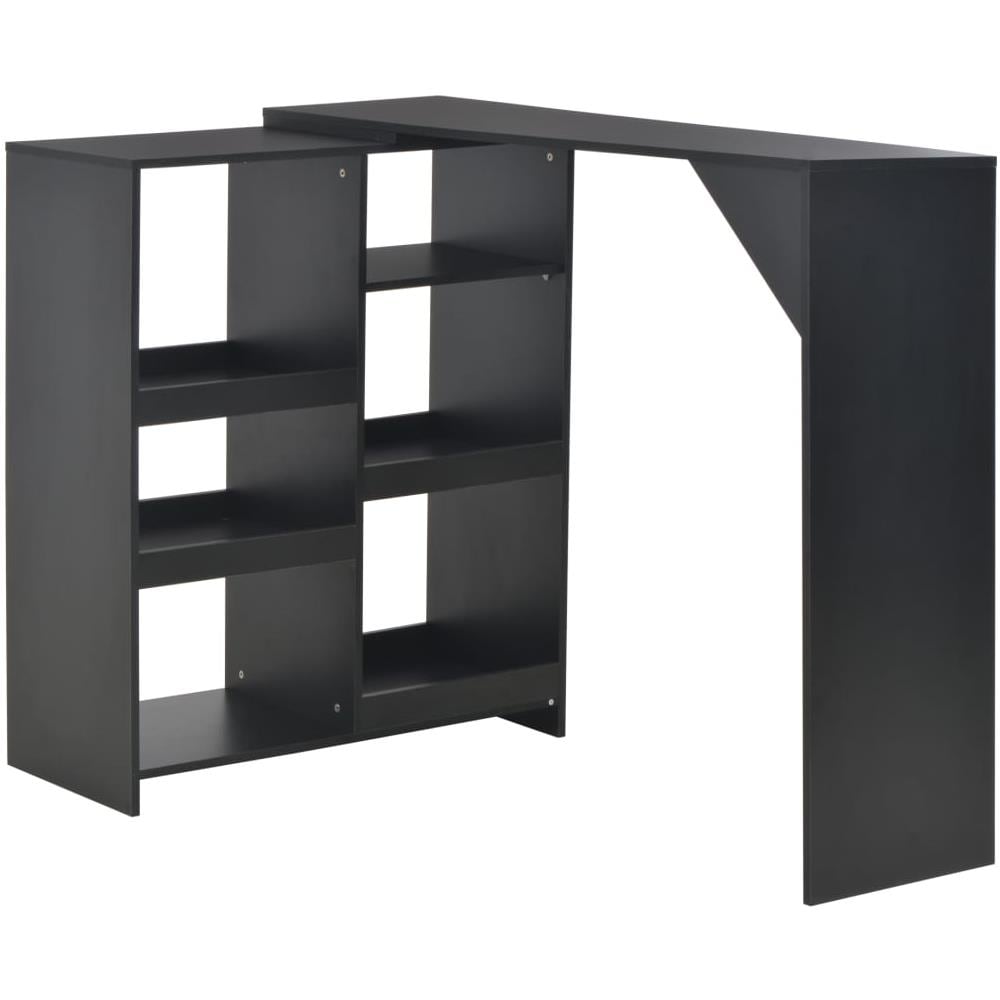 Tavolo da Bar con Scaffale Mobile Nero 138x39x110 cm - Foto 1