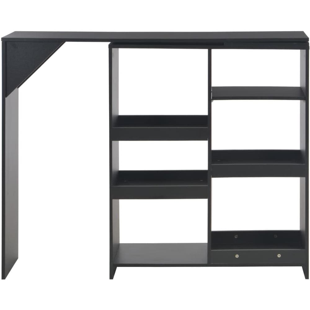 Tavolo da Bar con Scaffale Mobile Nero 138x39x110 cm - Foto 13