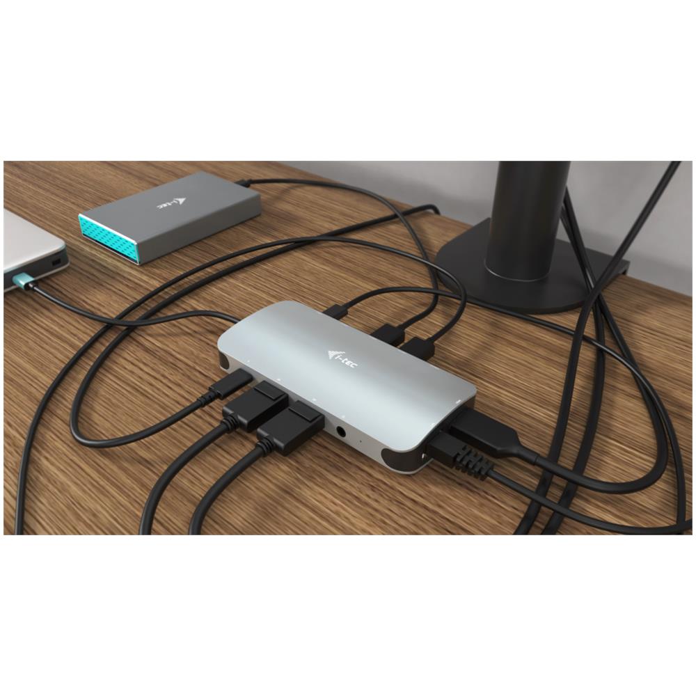 Docking Station Nano Metallica 2x USB-C / HDMI / 2x DisplayPort per Triplo Monitor Argento + Power Delivery 100 W  - Foto 5