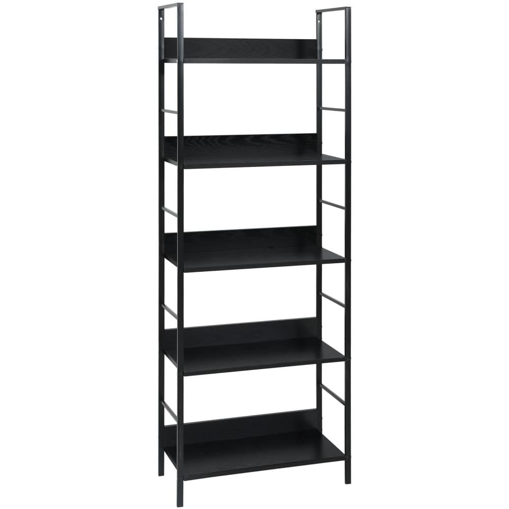 Scaffale Libri 5 Ripiani Nero 60x27,6x128,5cm Legno Multistrato - Foto 1