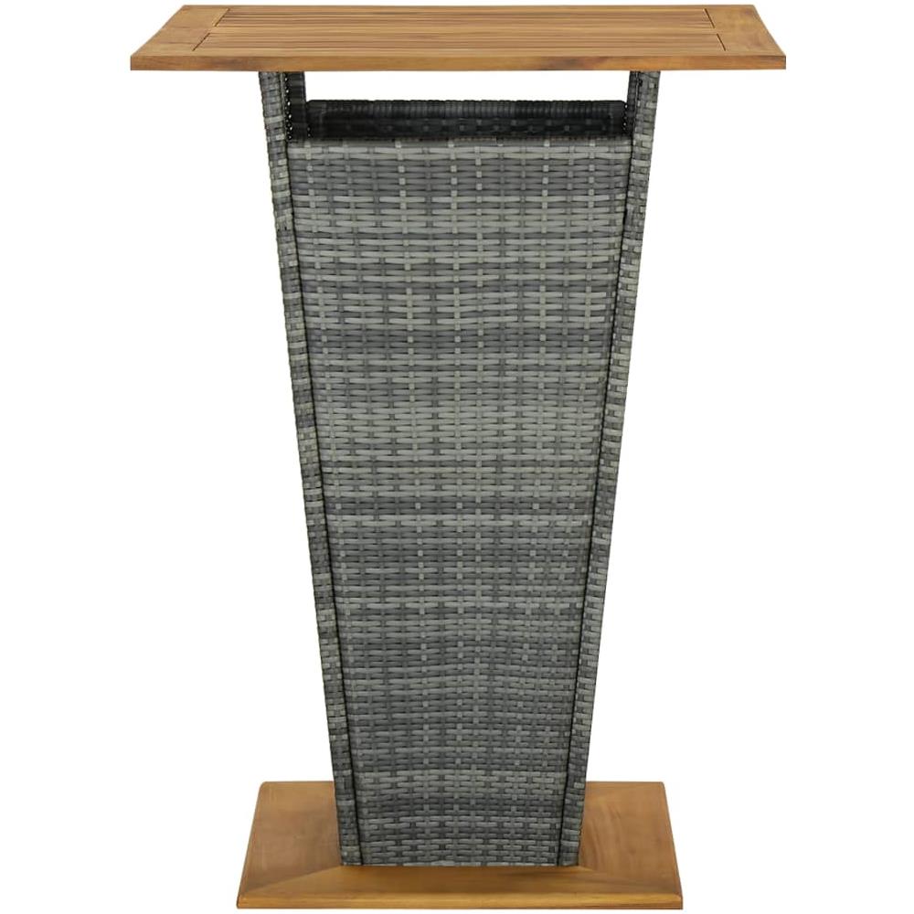 Tavolino Da T? Grigio 80x80x110 Cm Polyrattan E Massello Acacia - Foto 2