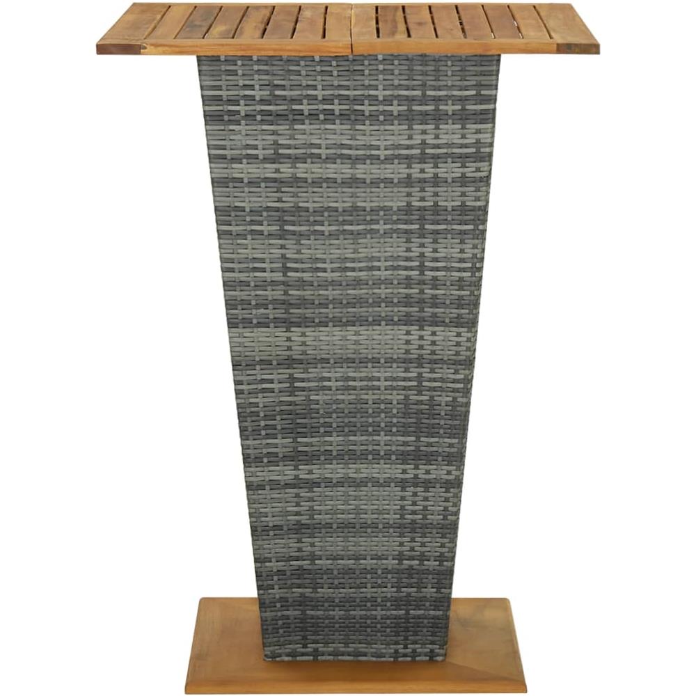 Tavolino Da T? Grigio 80x80x110 Cm Polyrattan E Massello Acacia - Foto 3