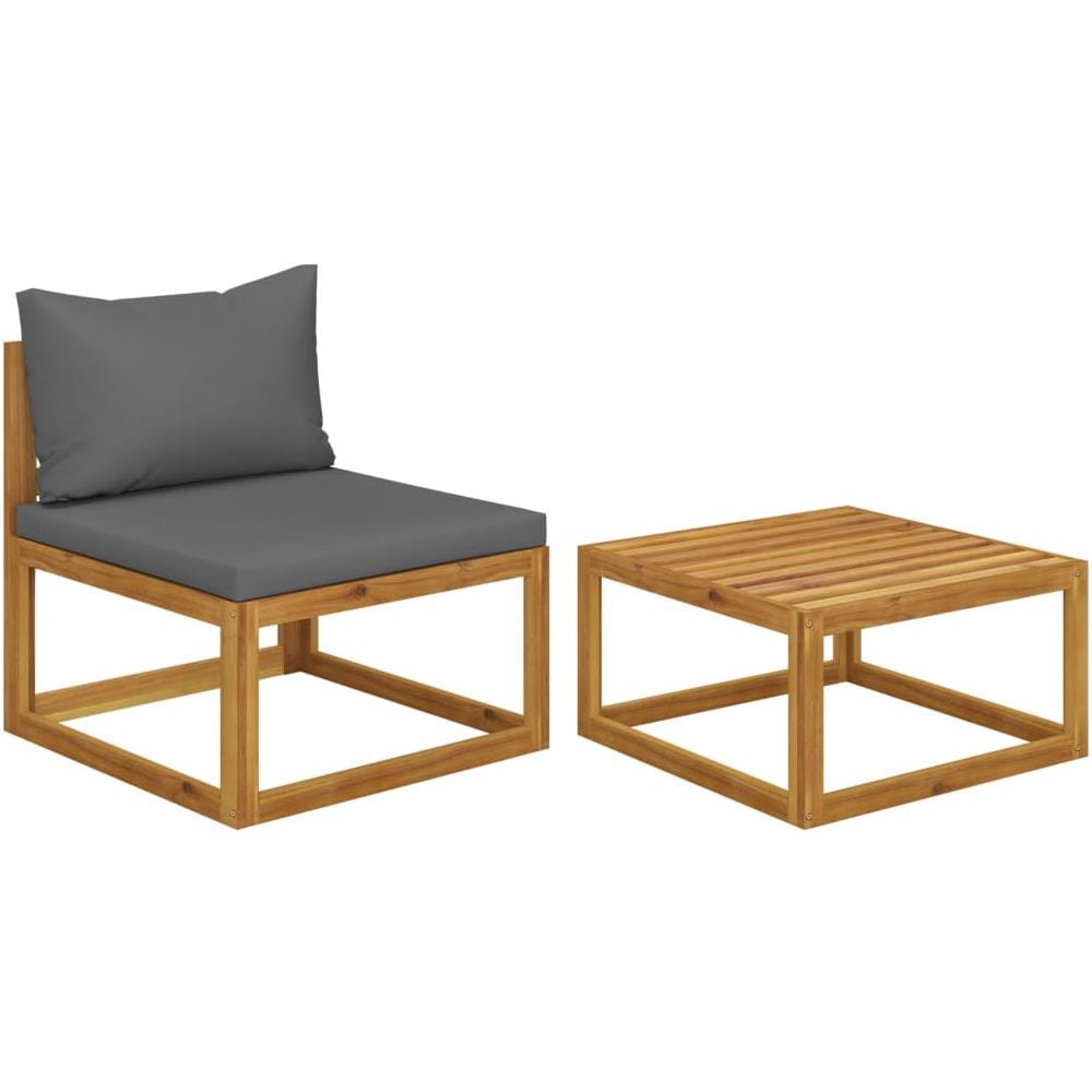 Set Divani Da Giardino 2 Pz Con Cuscini In Massello Di Acacia - Foto 1