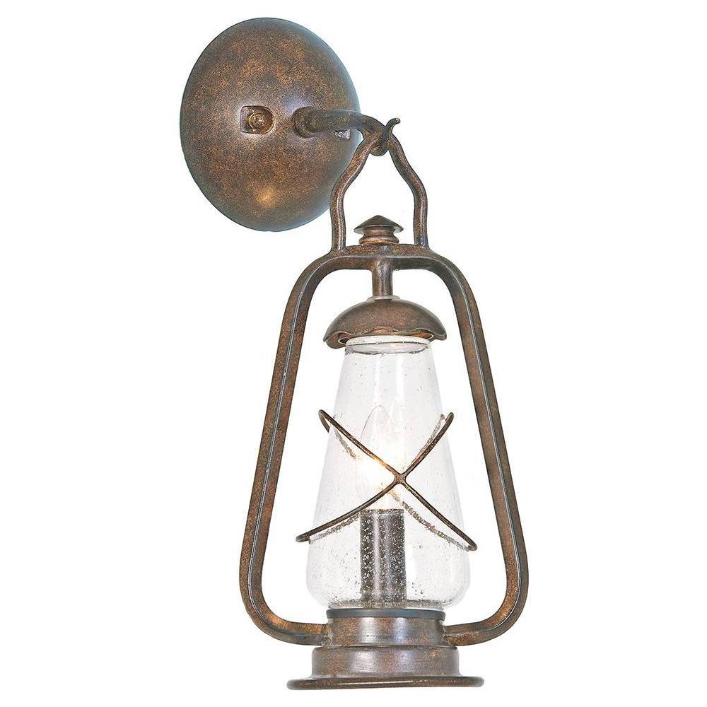 Lanterna Da Parete Per Esterno 1 Luce Light Bronzo Antico Ip44, E14 - Foto 1