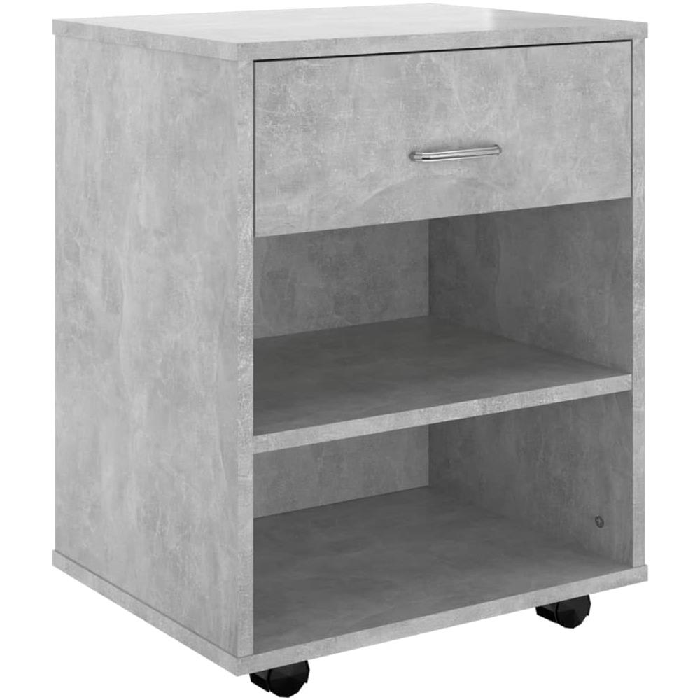 Mobiletto con Ruote Grigio Cemento 46x36x59cm Legno Multistrato - Foto 2