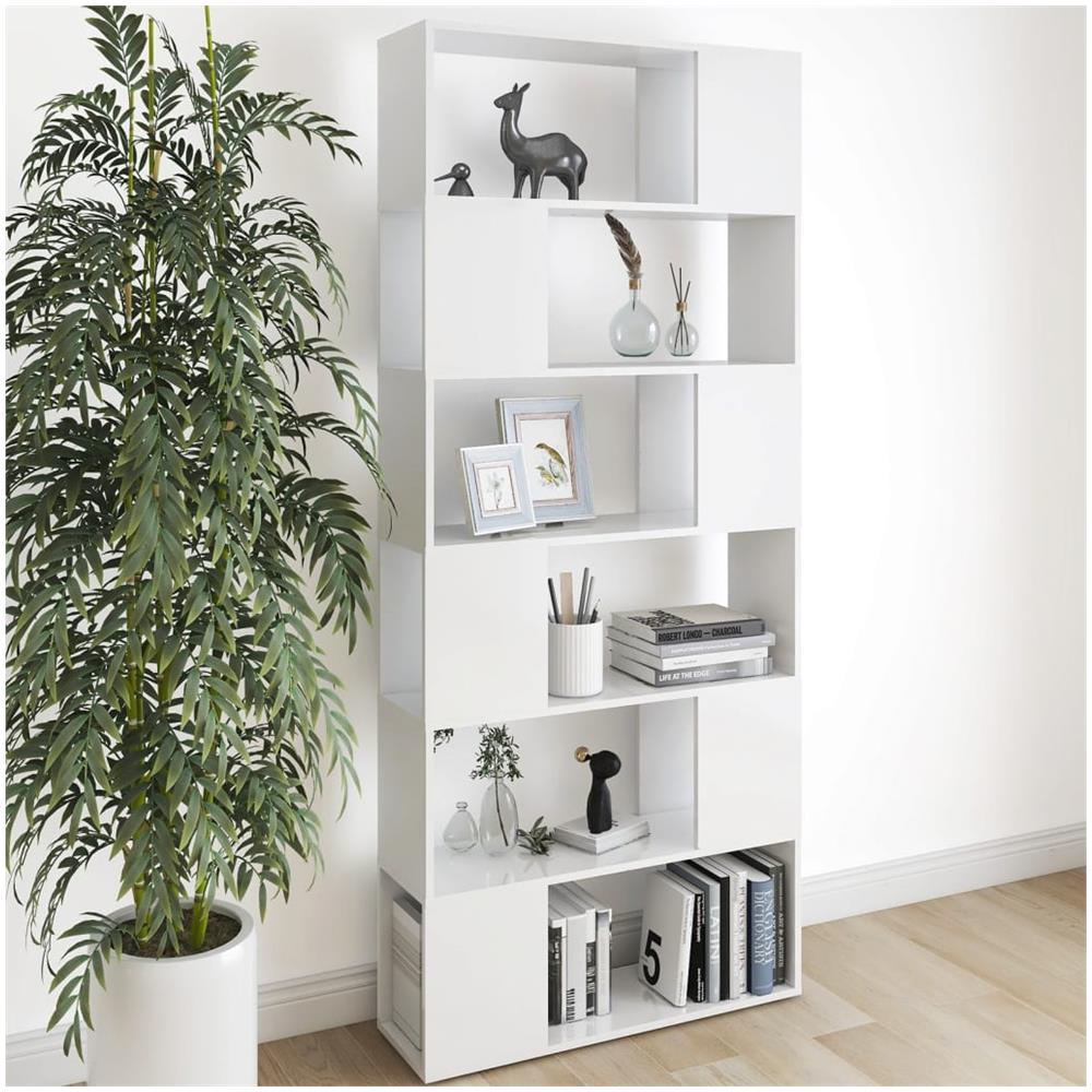 Libreria /Divisorio Bianco 80x24x186 cm in Truciolato - Foto 1