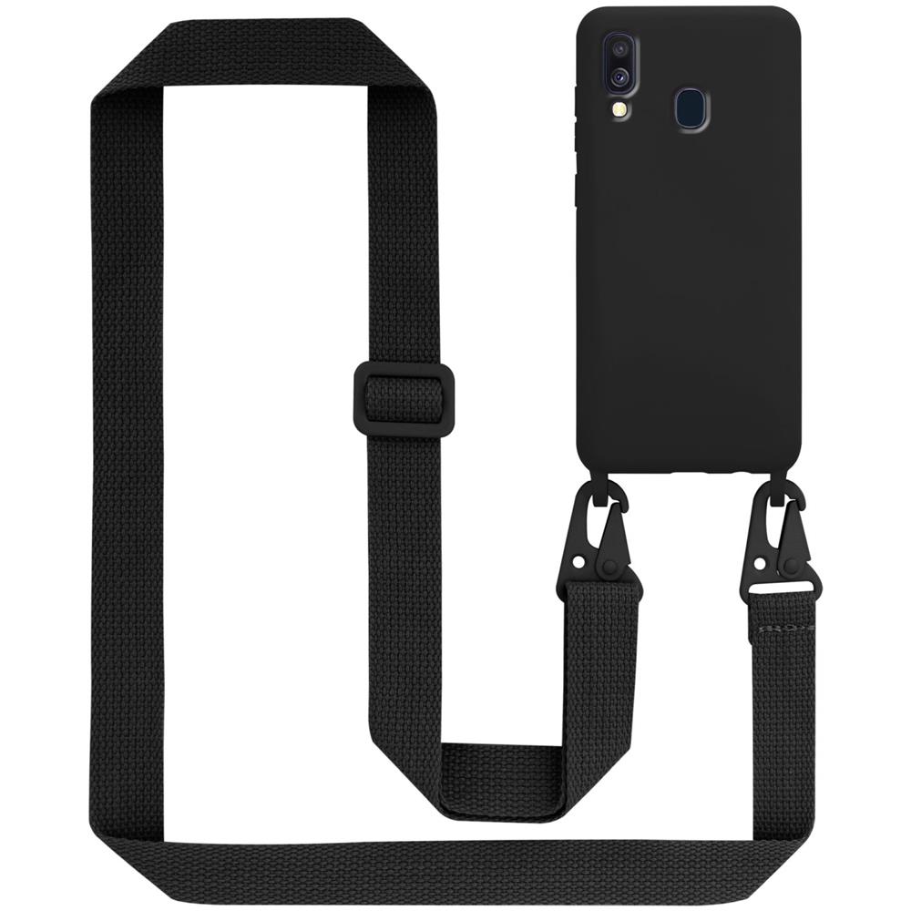 Catena Di Telefoni Cellulari Compatibile Con Samsung Galaxy A40 In Liquid Nero - Coperchio Di Protezione In Silicone Con Cordino Regolabile In Lunghezza - Foto 1