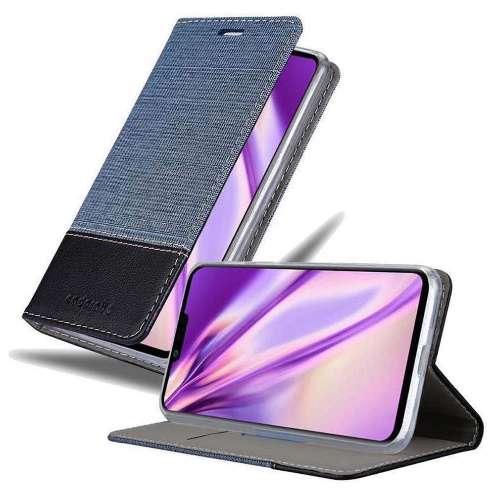 Custodia Compatibile Con Lg G8 In Blu Scuro Nero - Coperchio Protettiva Con Chiusura Magnetica, Funzione Stand E Tasca Per Le Carte - Foto 1