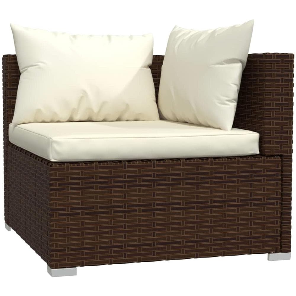 Set Divani Da Giardino 7 Pz Con Cuscini In Polyrattan Marrone - Foto 2