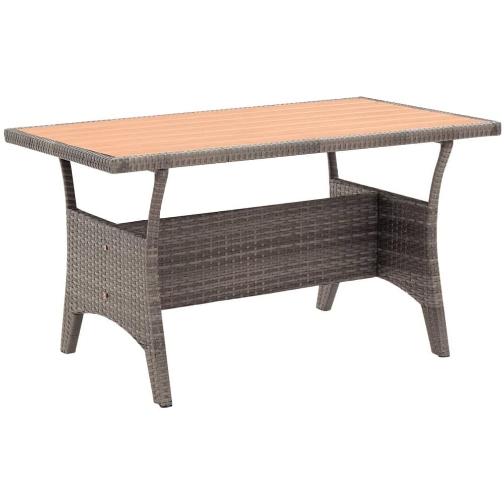 Set Da Pranzo Da Giardino 3 Pz Con Cuscini Grigio In Polyrattan - Foto 7