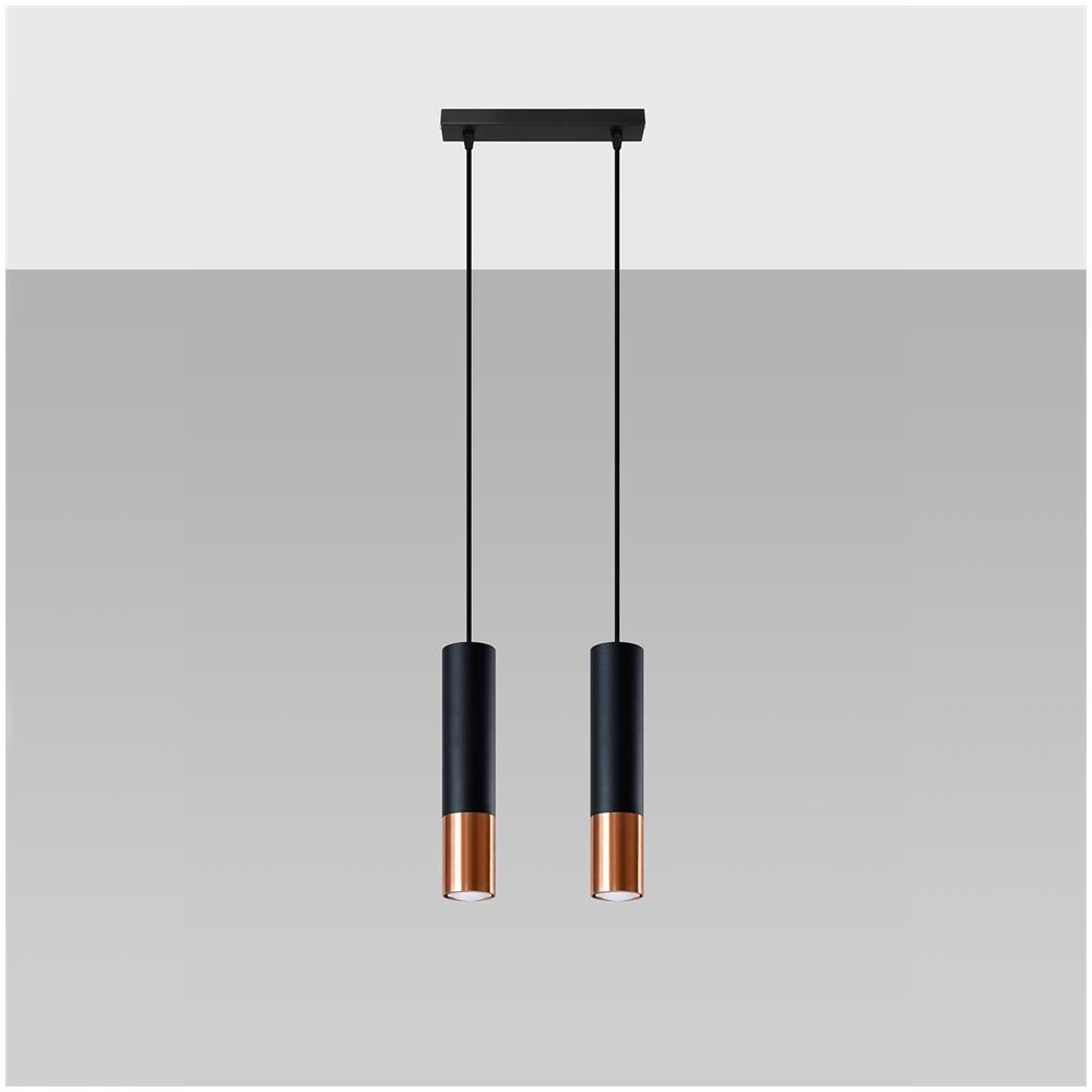 Lampada A Sospensione Metallo Loopez 1 Dorato 1000xø80 Mm Metallo - Foto 1