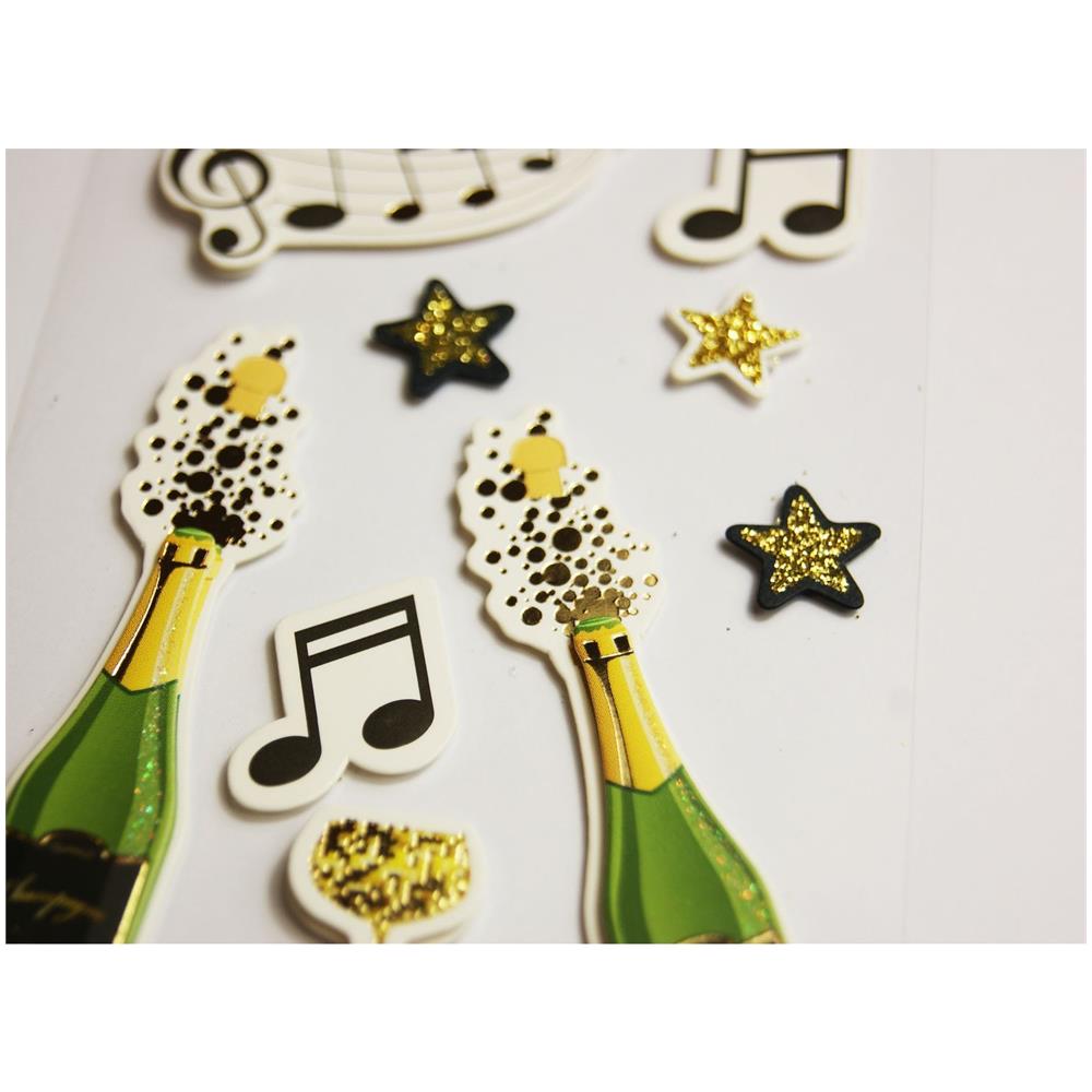 Adesivi In Rilievo Glitterati - Party & Champagne - Foto 1