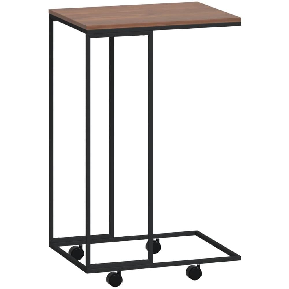 Tavolino Con Ruote Nero 40x30x63,5cm In Legno Ingegnerizzato - Foto 2