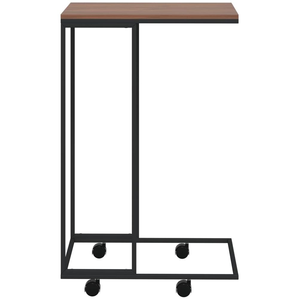 Tavolino Con Ruote Nero 40x30x63,5cm In Legno Ingegnerizzato - Foto 3