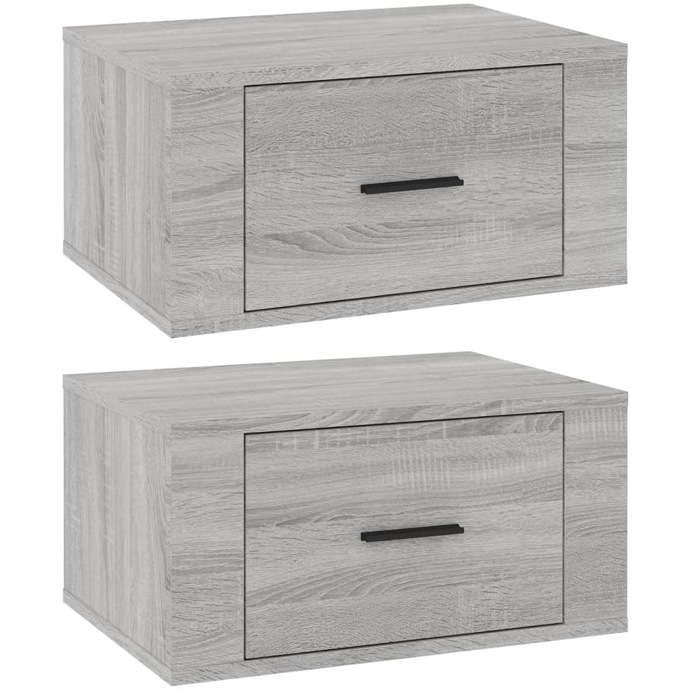 Comodini A Muro 2 Pz Grigio Sonoma 50x36x25 Cm - Foto 2