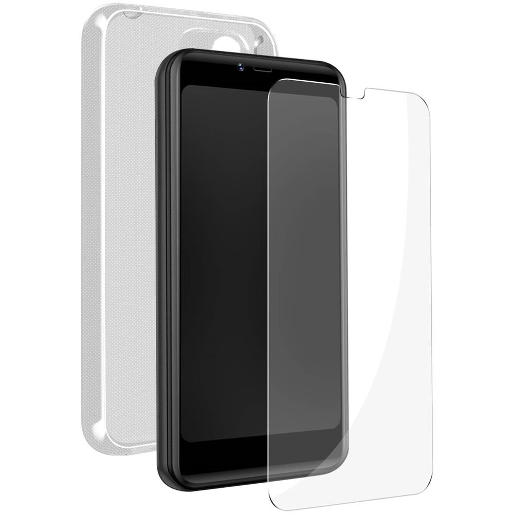 Cover Per Logicom Five Silicone Trasparente + Vetro Temperato 9h Nero Bigben - Foto 1