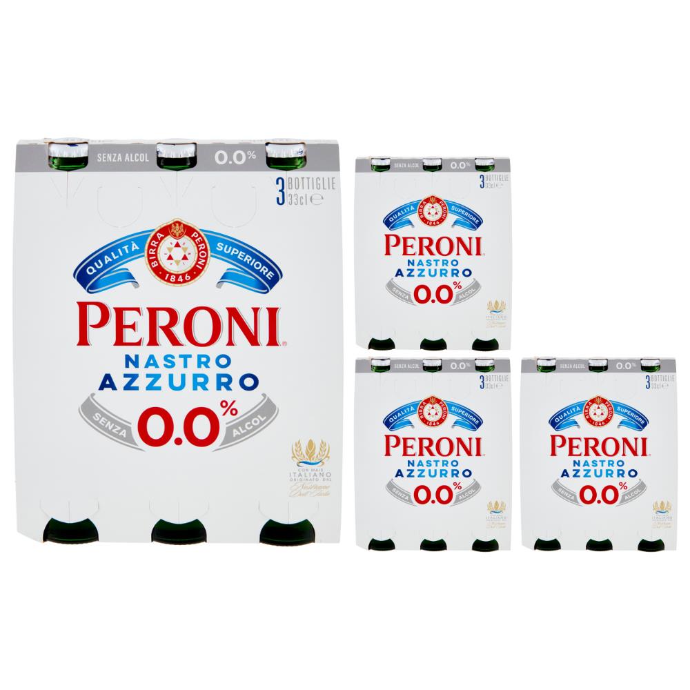 Birra Nastro Azzurro Zero Alcol Confezione 12 Bottiglie Da 33 Cl - Foto 1