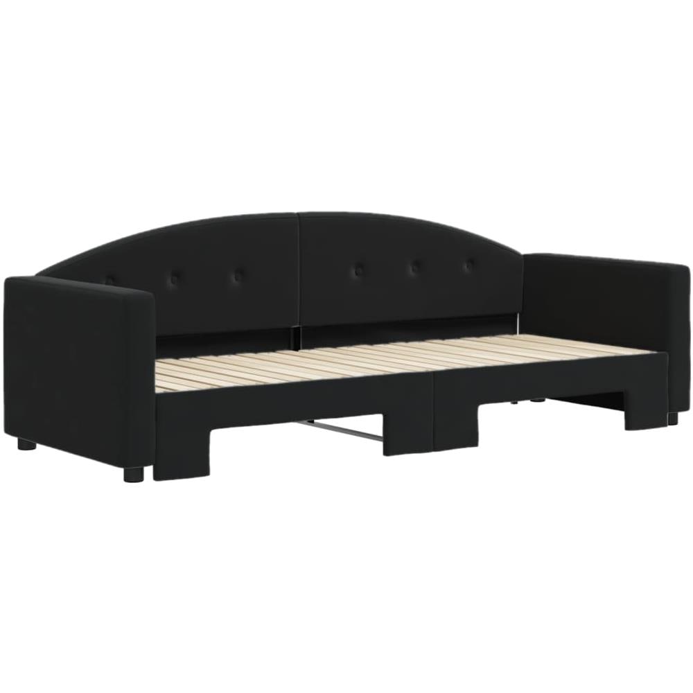 Divano Letto Con Letto Estraibile Nero 80x200 Cm In Velluto - Foto 3