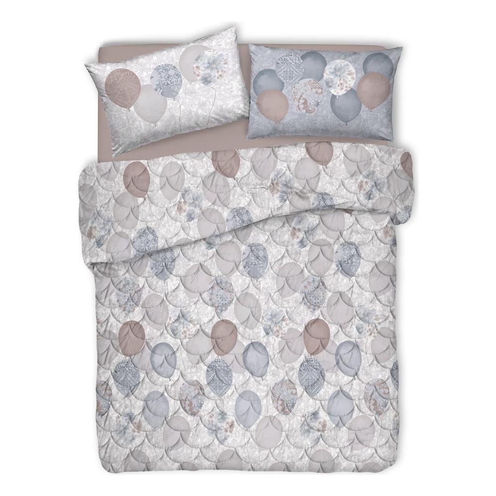 Trapuntino Piumino Estivo 100gr Linea Pensieri Delicati Disegno Palloncini Singolo Grigio - Foto 1