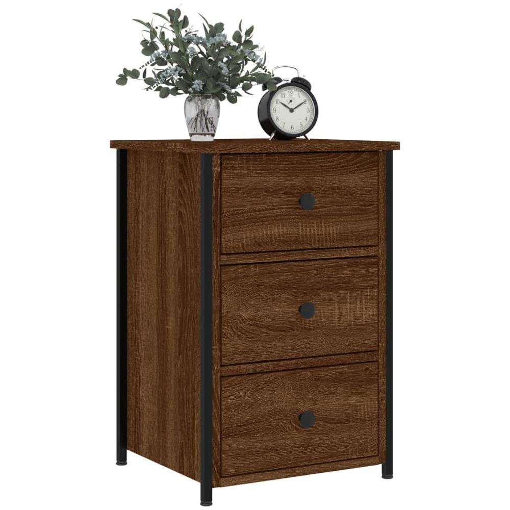 Comodini 2 Pz Rovere Marrone 40x36x60 Cm In Legno Multistrato - Foto 3