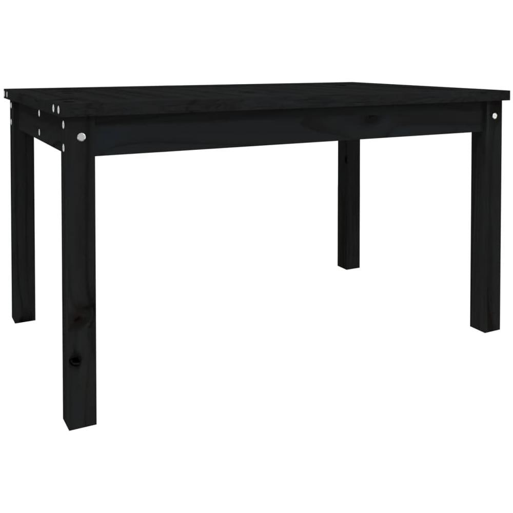 Tavolo Da Giardino Nero 82,5x50,5x45 Cm Legno Massello Pino - Foto 2