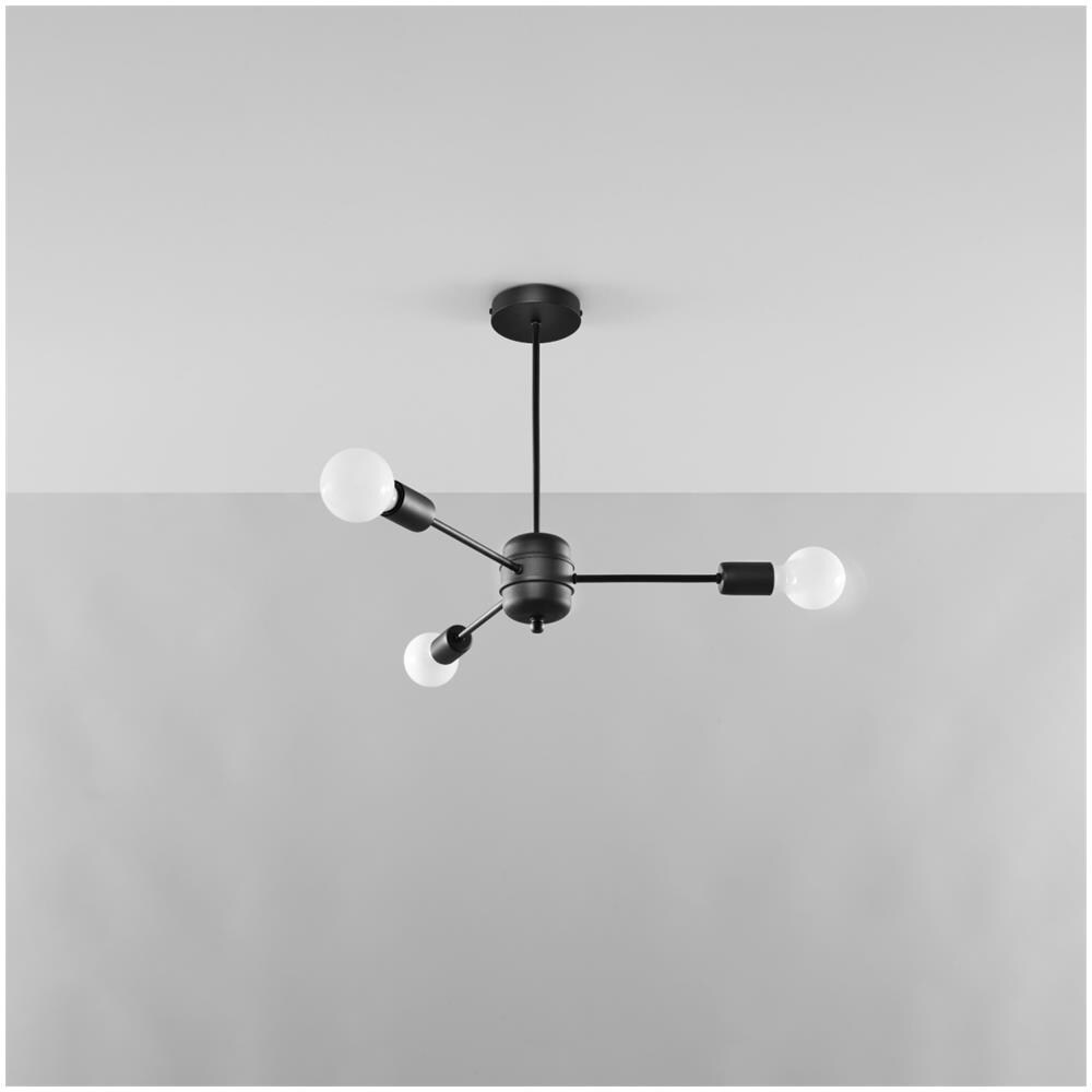 Lampadario Lango 3 Nero Sl. 1021 - Moderno Lampadari Nero 46x61x61 Cm - Foto 2