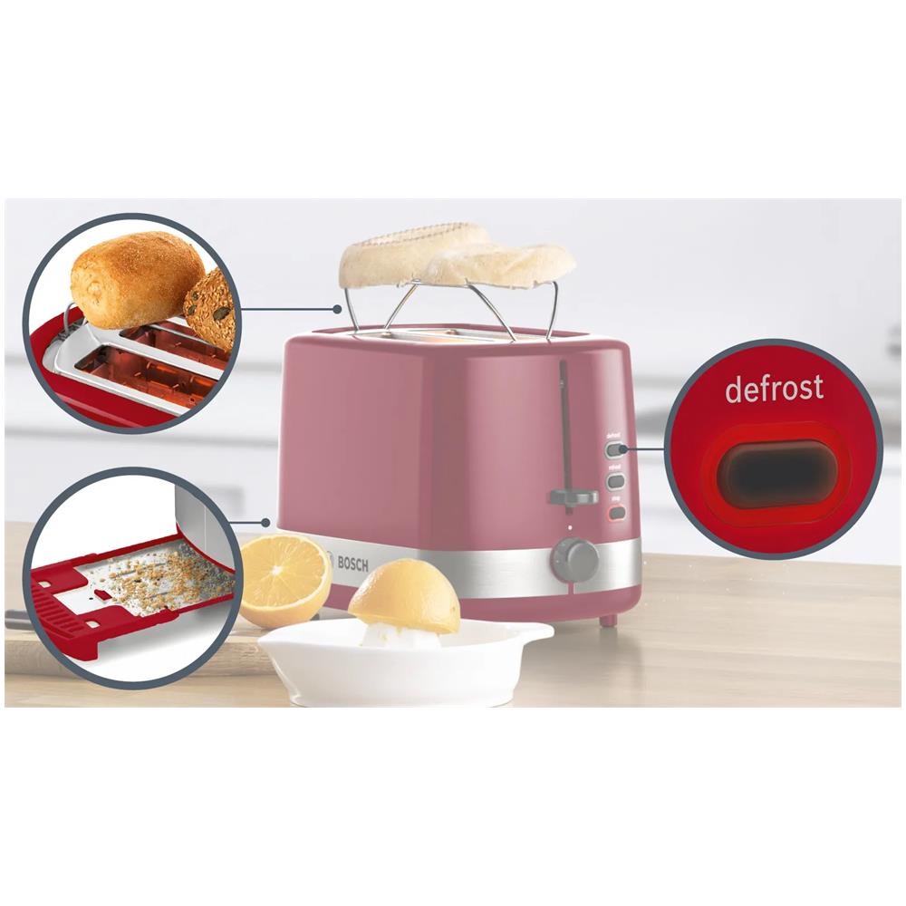 Tostapane Tat6a514 a 2 Fette Potenza 800 W Colore Rosso - Foto 7