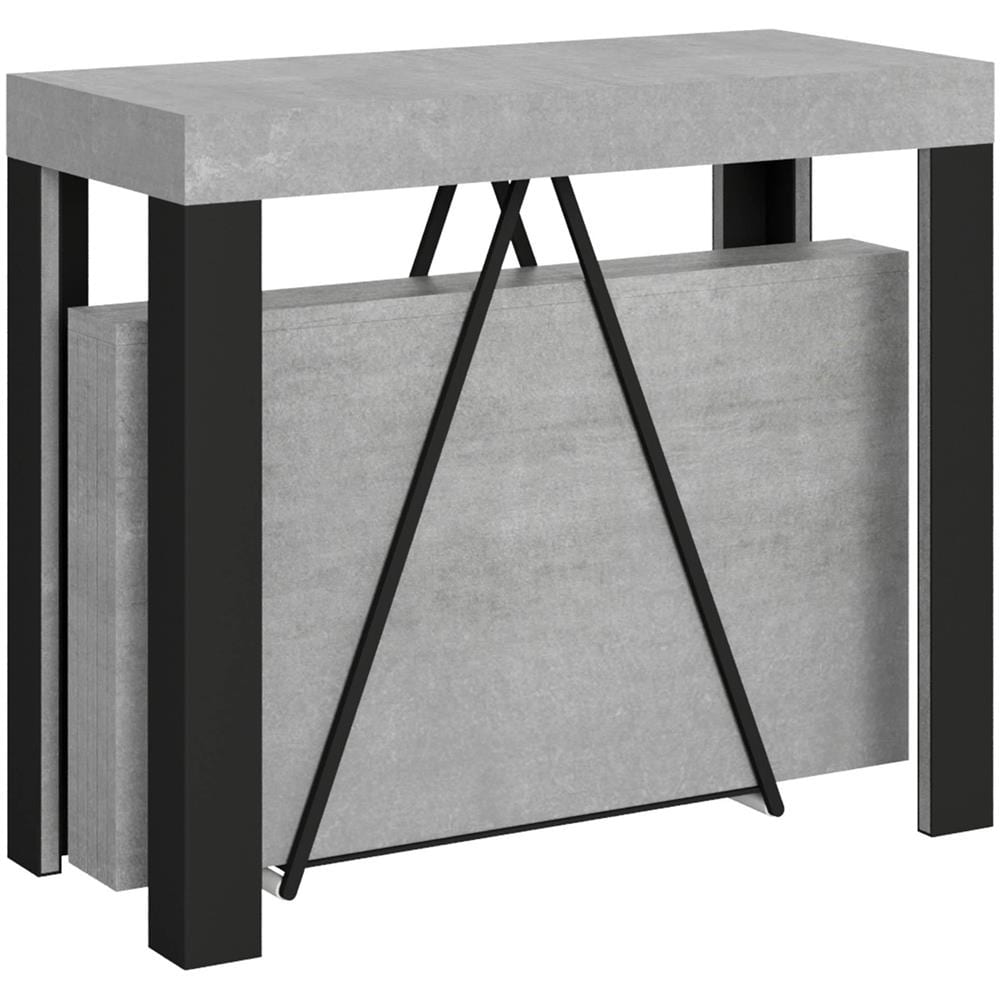 Consolle allungabile 90x40/196 cm Tarax Small cemento telaio antracite - Foto 1