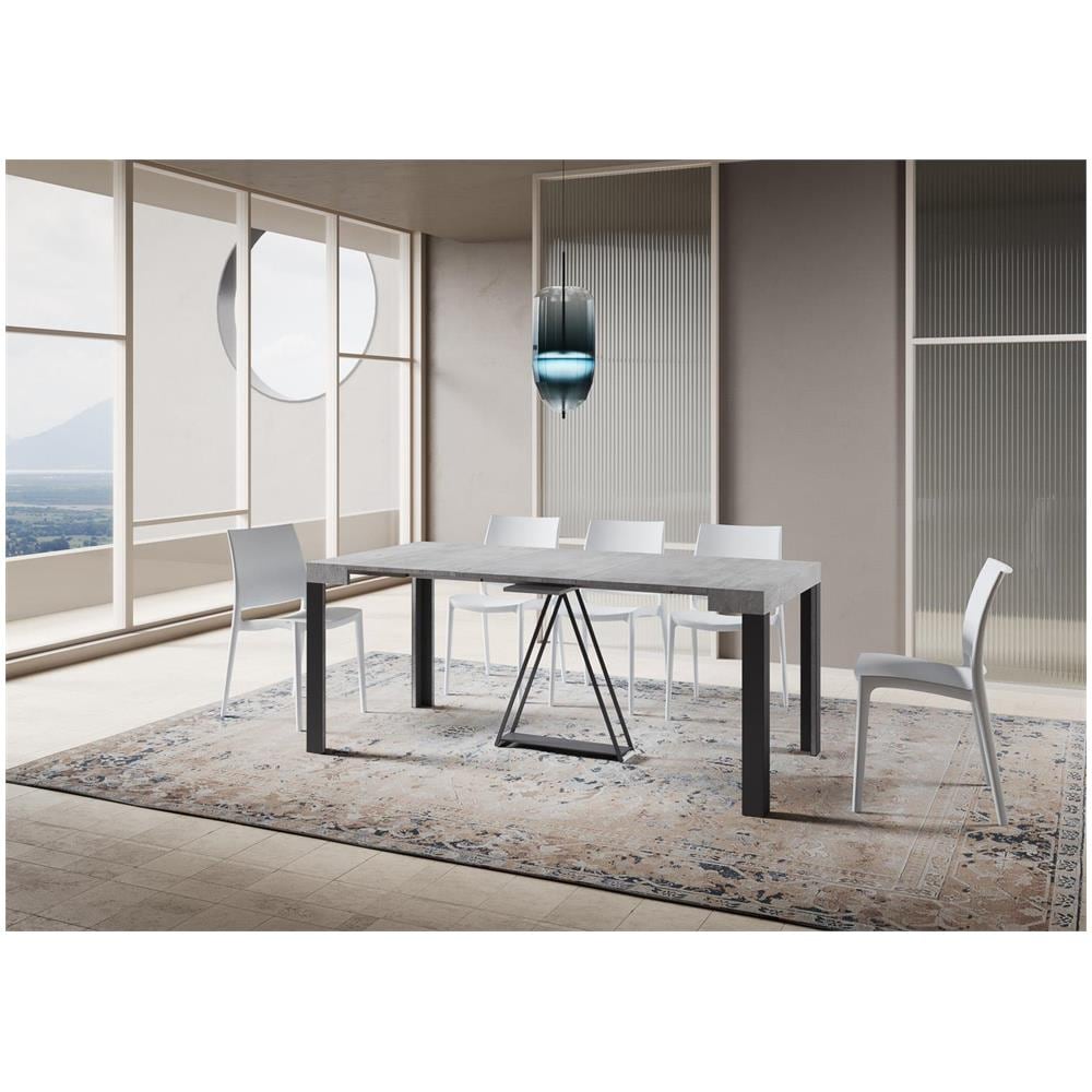 Consolle allungabile 90x40/196 cm Tarax Small cemento telaio antracite - Foto 3