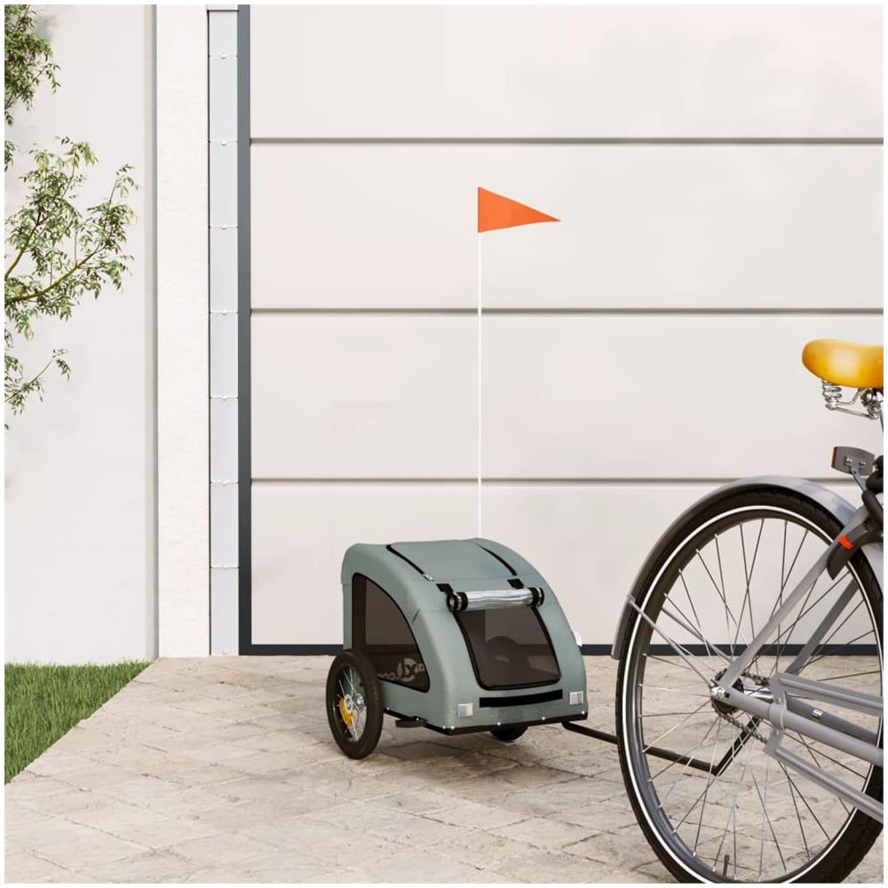 Rimorchio da Bici per Animali Grigio Oxford e Ferro - Foto 2