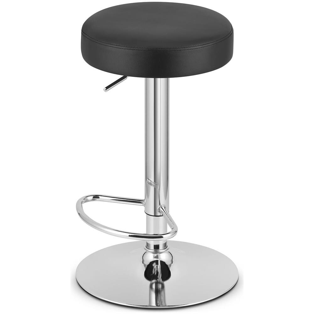 Sgabello girevole ROJST - Ecopelle nera / Base cromata - Foto 6