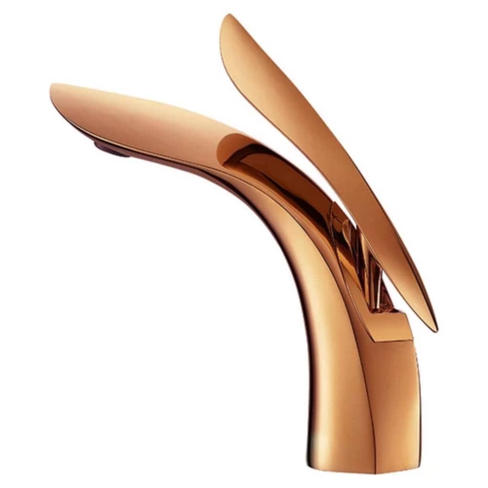 Rubinetto per lavabo da bagno, Blackswan, tipo M90, modello oro rosa, misura 20 cm - Foto 1