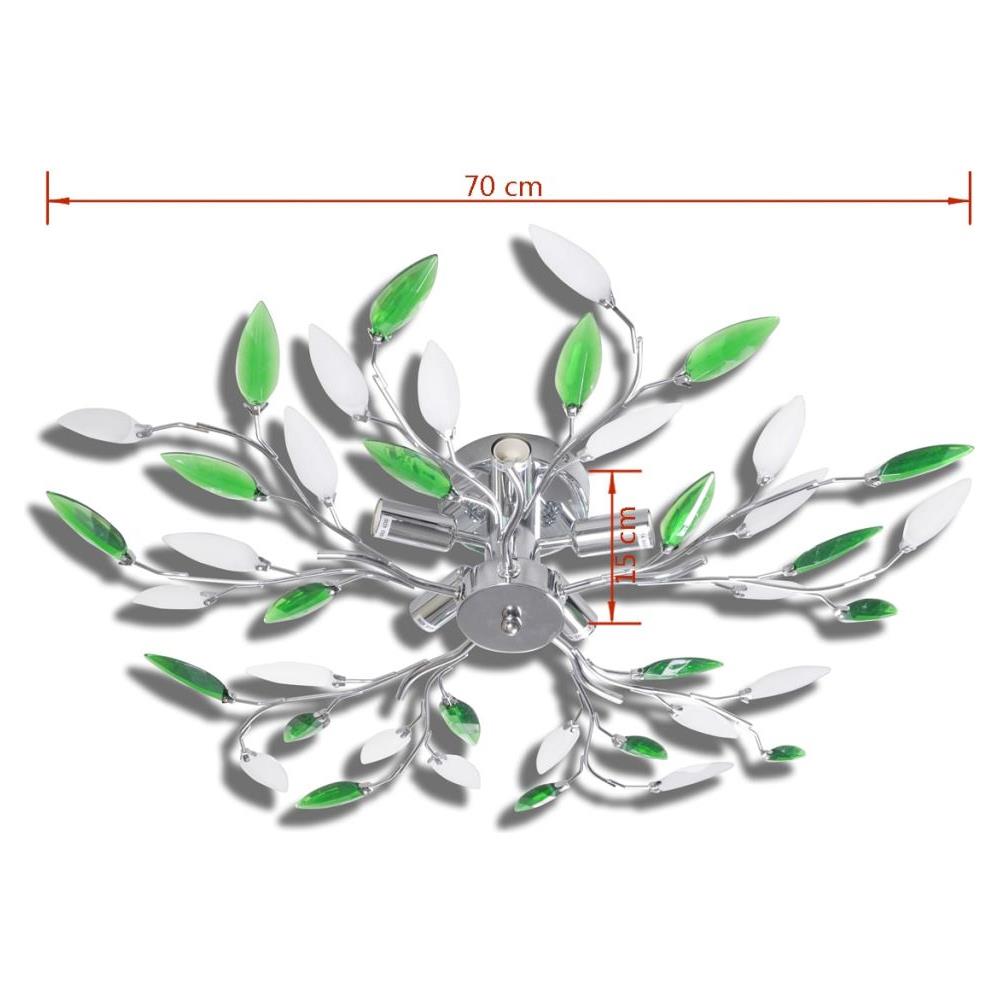 Lampada Da Soffitto Verde E Bianca Con Cristalli Acrilici 5 E14 - Foto 15