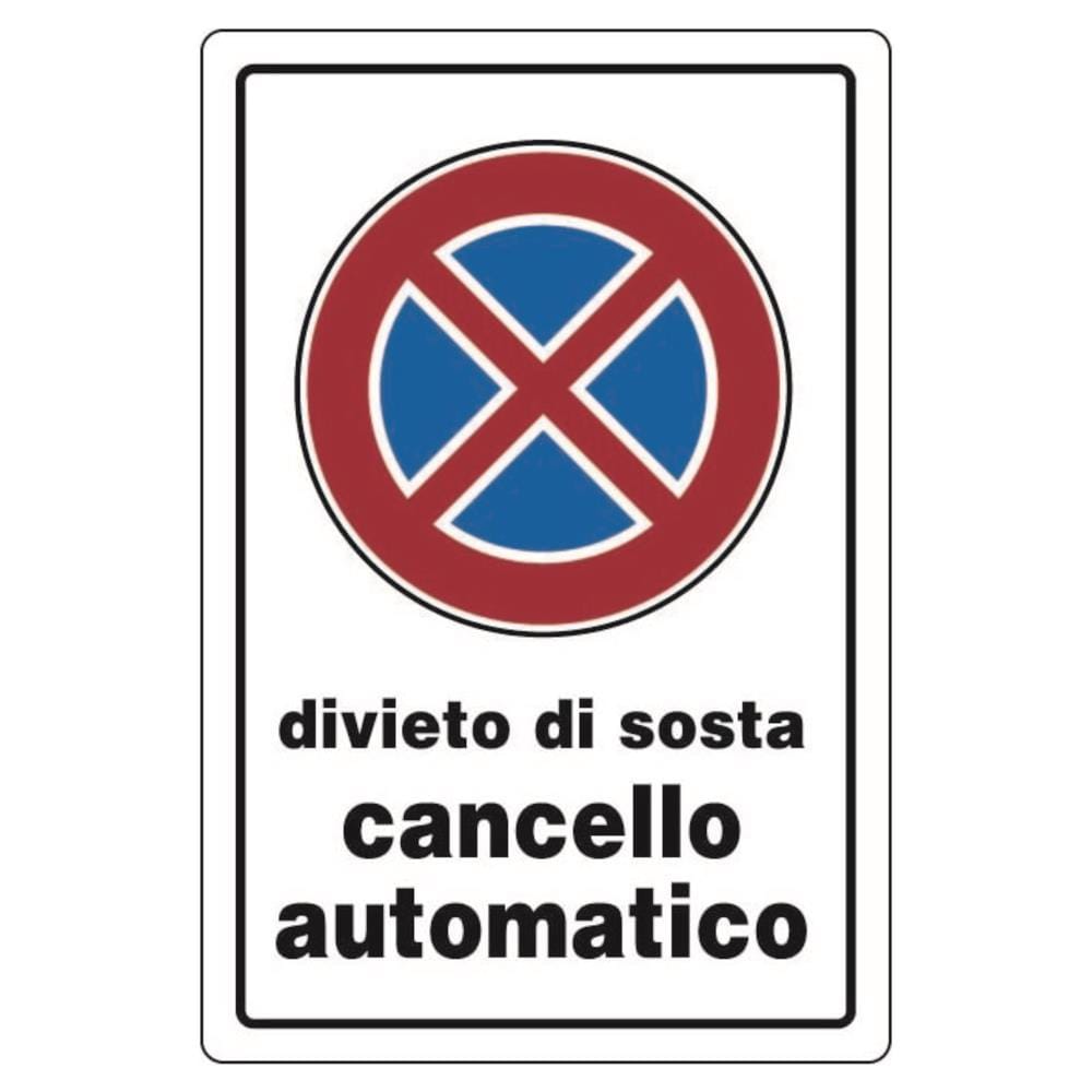 Cartello In Plastica Bianca Divieto Di Sosta Cancello Automatico 30x20 Cm - Foto 1