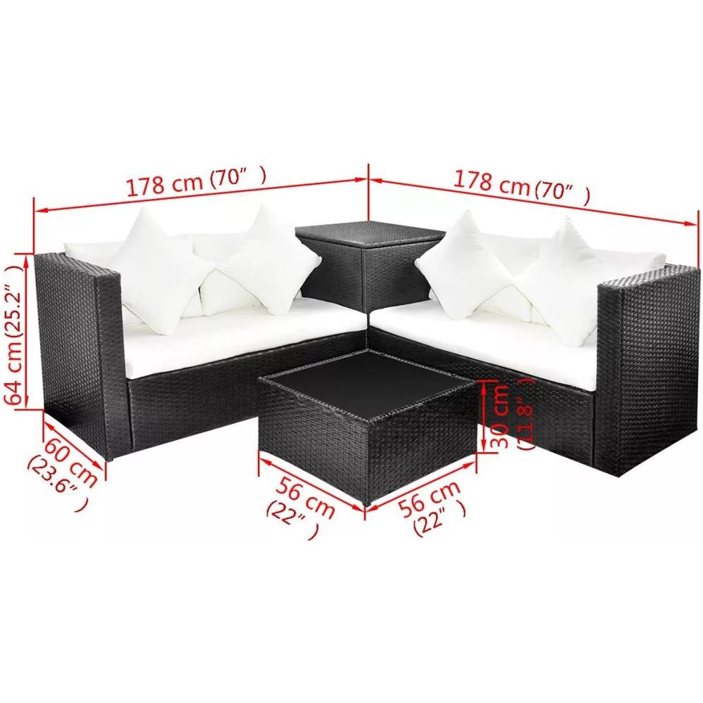Set Divani Polyrattan Nero - Foto 6