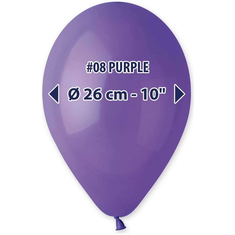 Palloncini Viola 9-10 Pollici 26 Cm Diam 100 Pezzi Tonalità Pastello - Foto 1