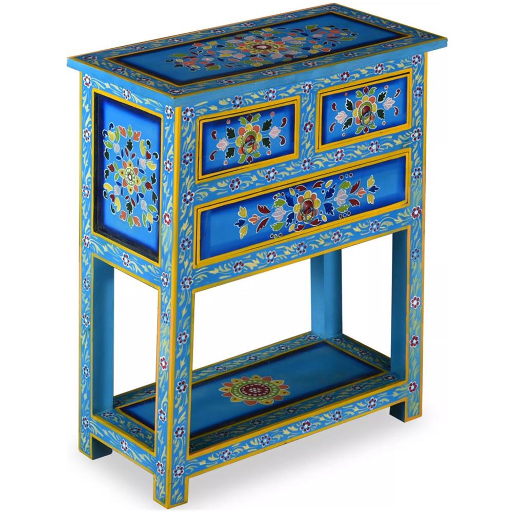Credenza Con Cassetti Massello Di Mango Turchese Dipinta A Mano - Foto 2
