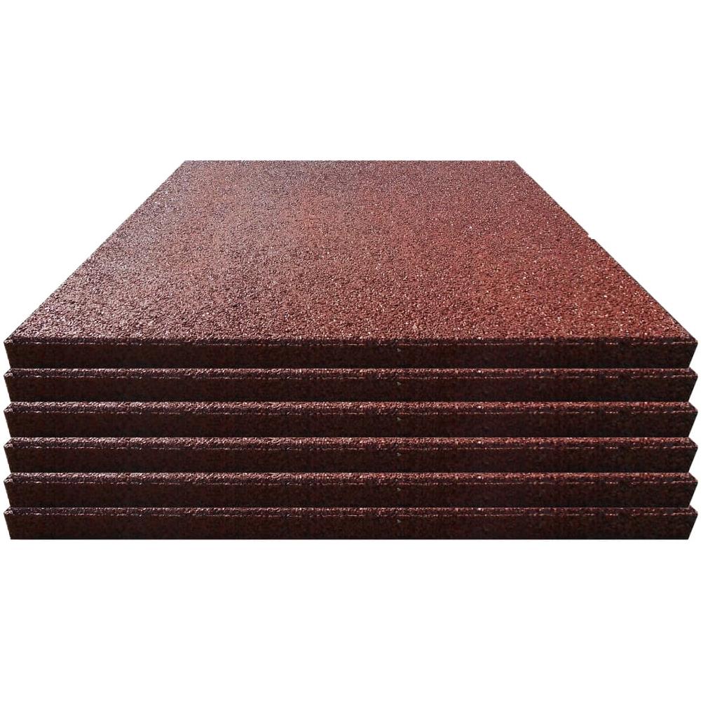 Piastrelle Anticaduta 6 Pz In Gomma 50x50x3 Cm Rosso - Foto 2