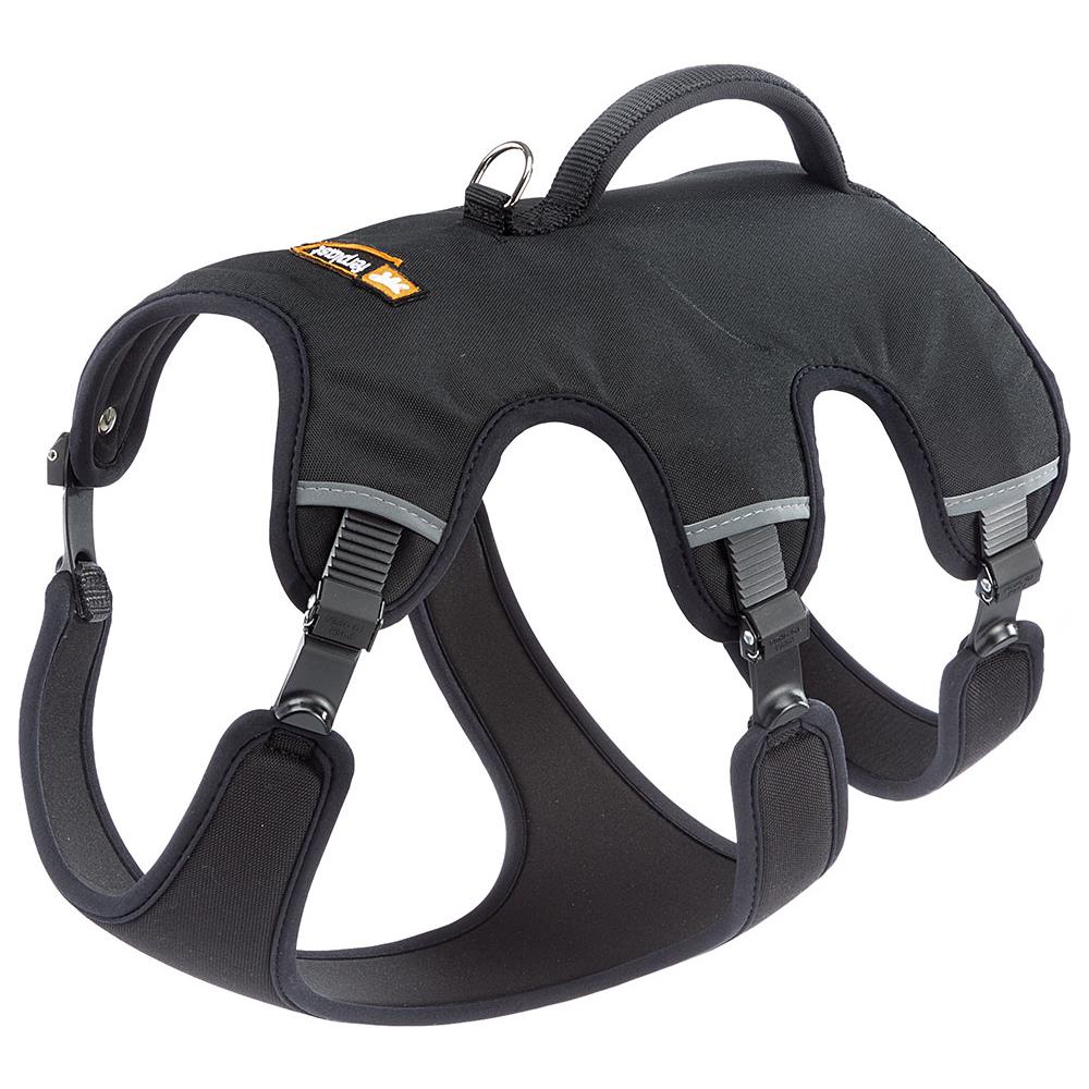 Pettorina Ergonomica Per Cani Taglia Molto Grande Ergotrekking P Large, Sei Chiusure Con Microregolazione, Morbida Imbottitura, Riflettente, Ideale Per Escursioni, Nero - Foto 1