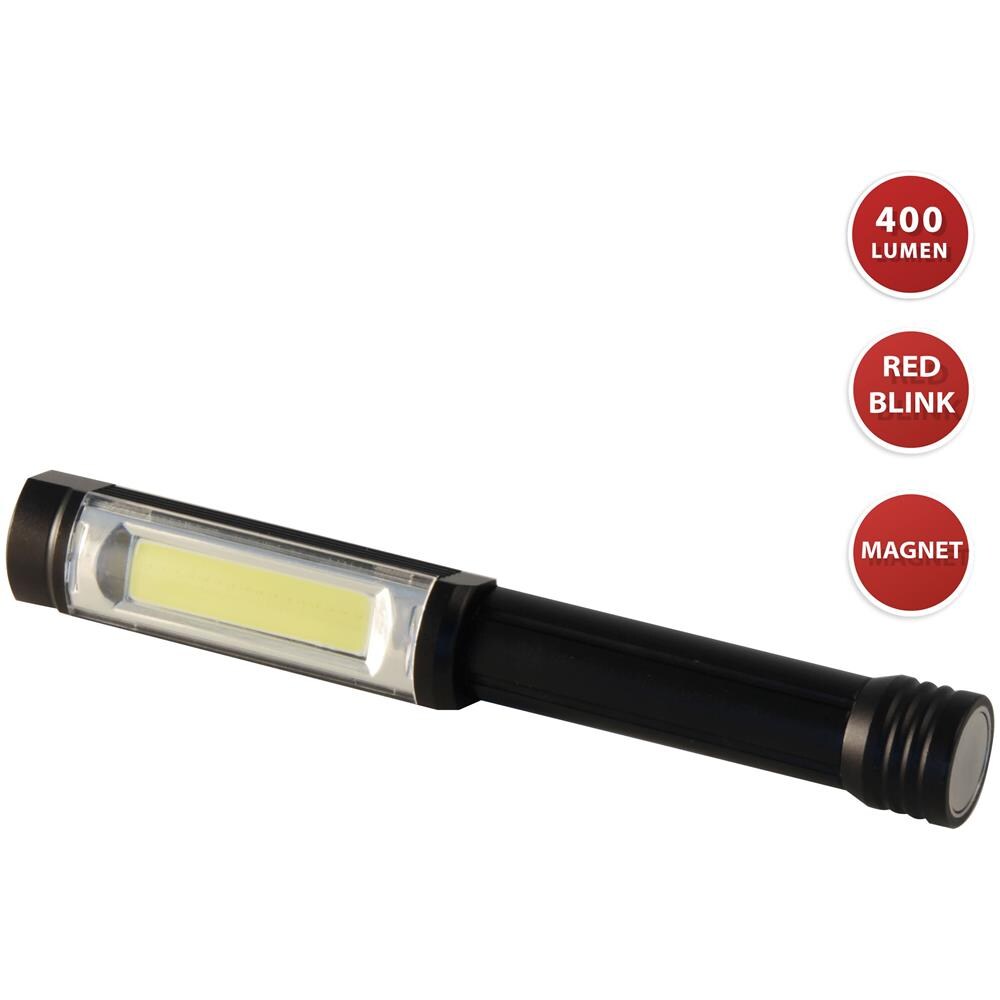 Torcia Led In Alluminio Cob 3w + Flash Rosso Magnete Big Daddy - Foto 4