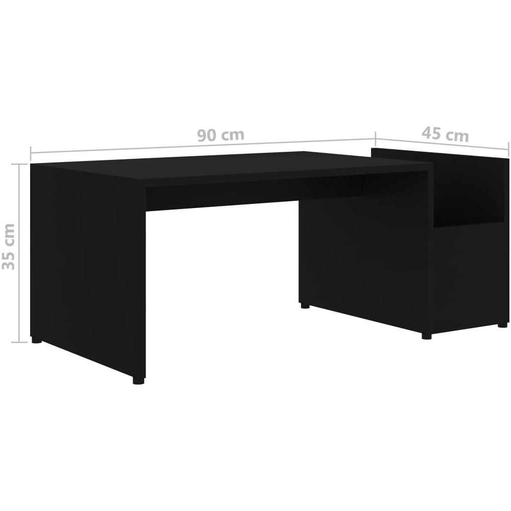 Tavolino da Salotto Nero 90x45x35 cm in Legno Multistrato - Foto 11