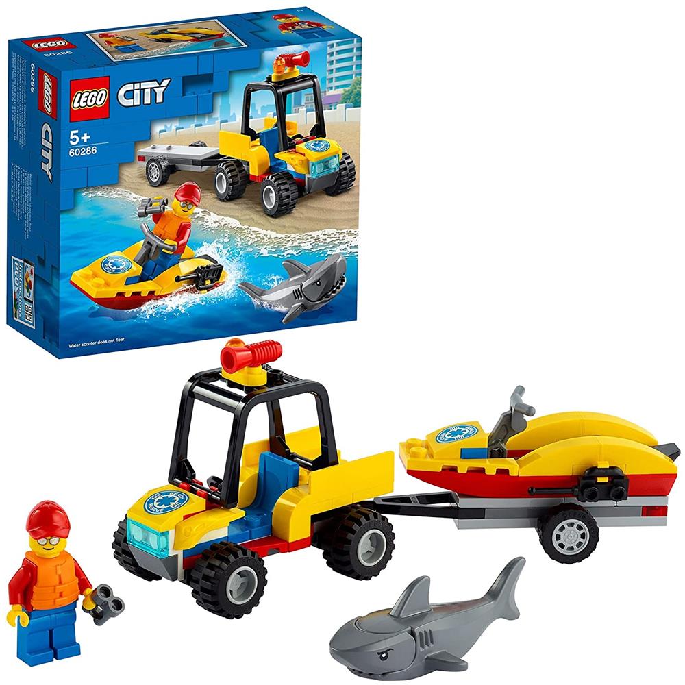 City - 60286 - ATV di Soccorso in mare - Scooter Acquatico, Minifigure Bagnino e Squalo - Foto 2