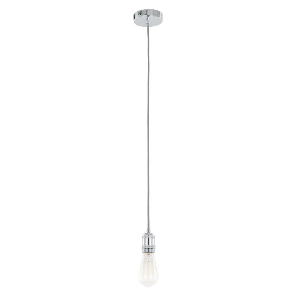 Portalampade Sospeso Moderno Cromato 1 Luce, E27 - Foto 2