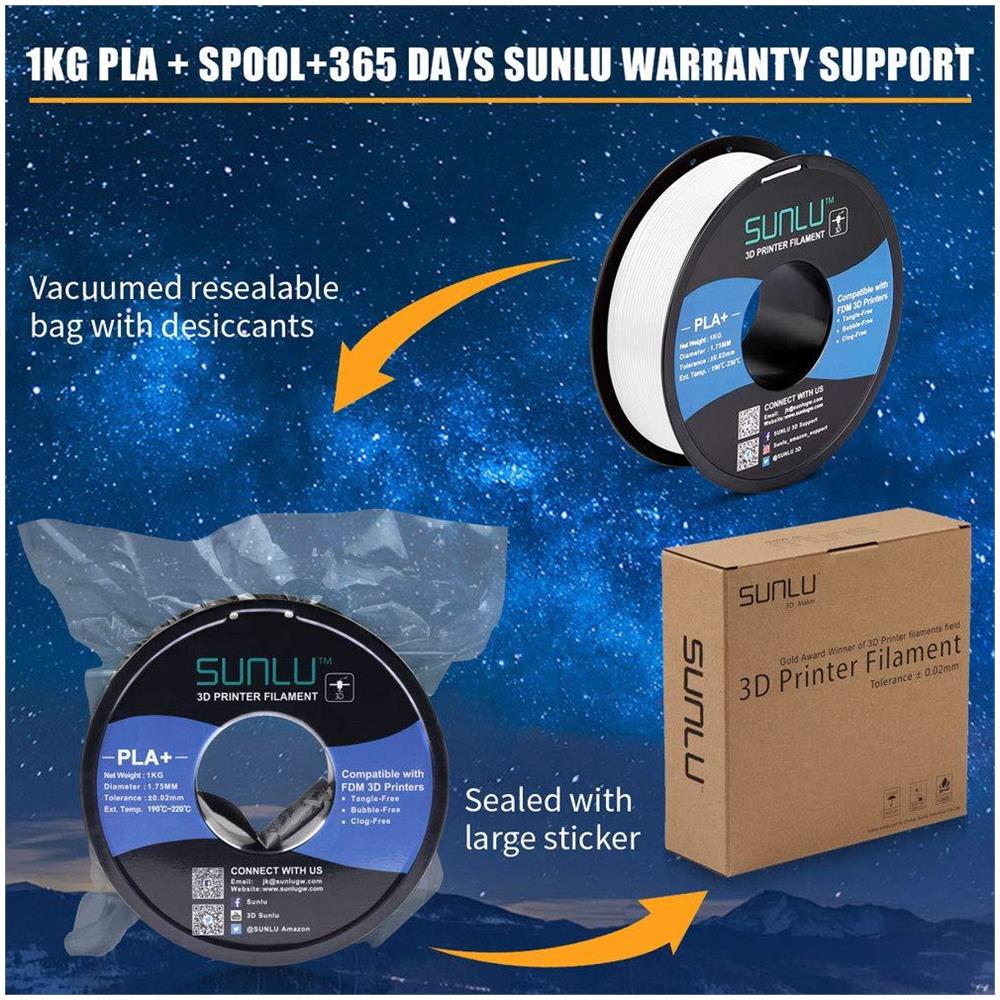 Pla Inoltre 3d Filamento 175 Millimetri Per Il 3d Stampanti 3d Penne 1kg (22 Libbre) Pla Filamento Tolleranza Precisione - 002 Millimetri Bianco - Foto 2