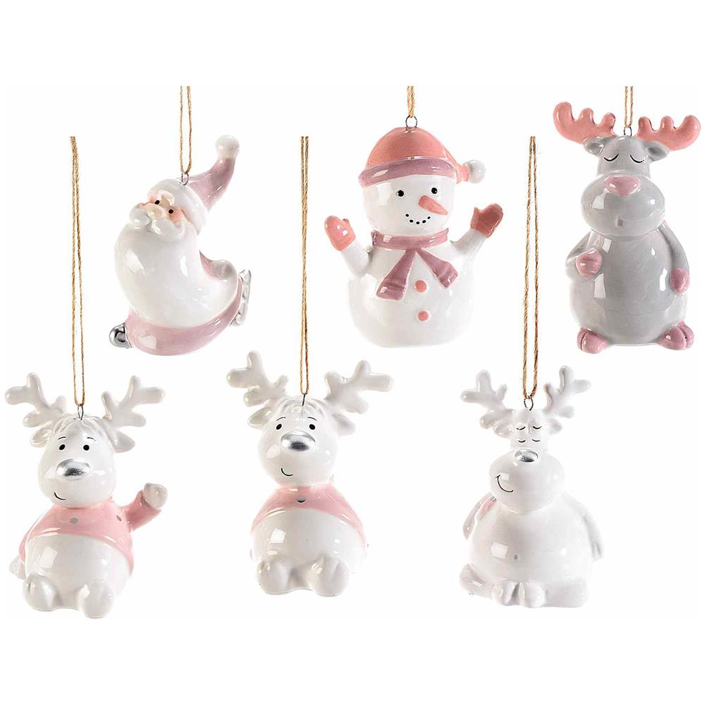 Set 12 Decorazioni Natalizie Da Appendere In Ceramica Addobbi Per Albero Di Natale Idea Regalo - Foto 1