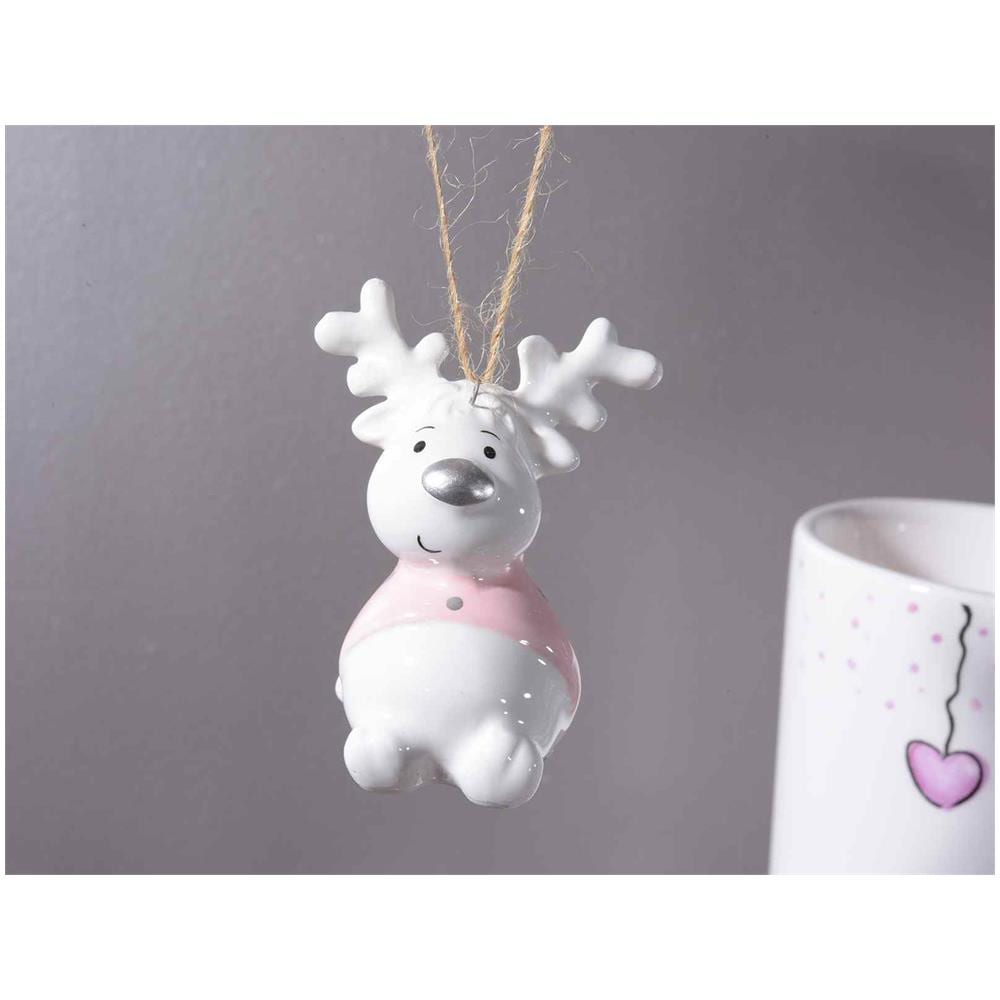 Set 12 Decorazioni Natalizie Da Appendere In Ceramica Addobbi Per Albero Di Natale Idea Regalo - Foto 2