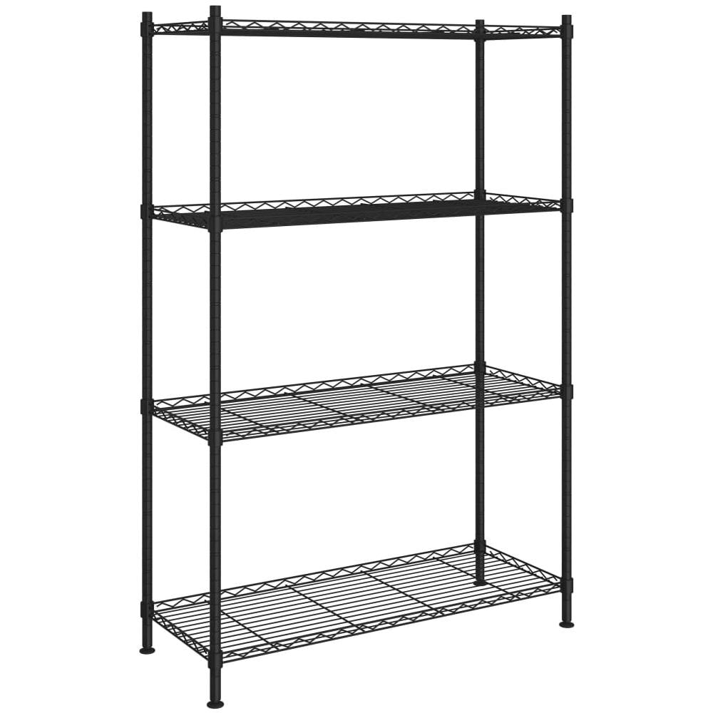 Scaffale a 4 Livelli 90x35x137 cm Nero 200 kg - Foto 1