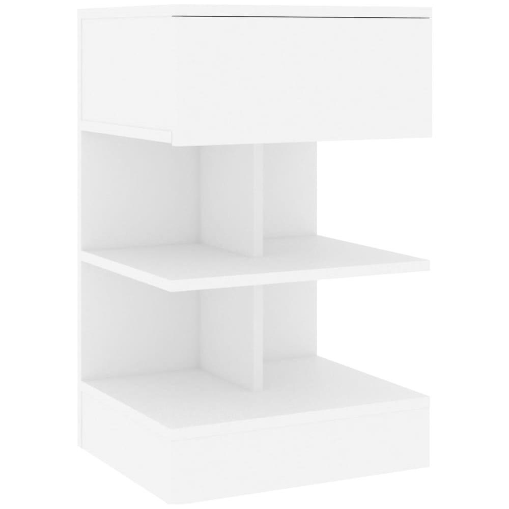 Comodino Bianco 40x35x65 cm in Truciolato - Foto 2
